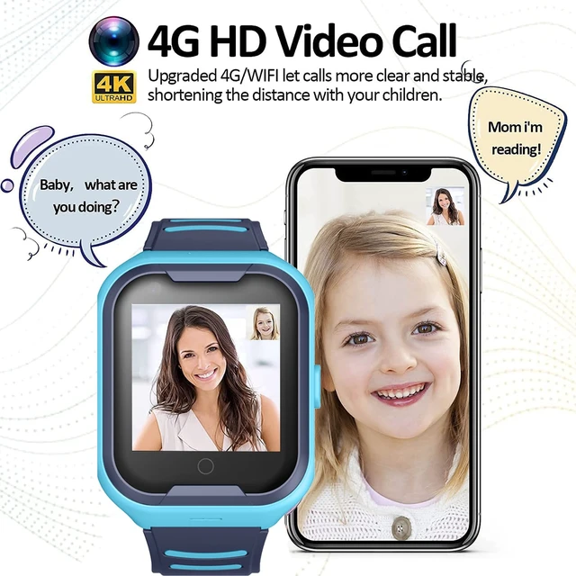 Alt view image 3 of 6 - Kids 4G GPS Smart Watch Video Phone Call SOS Real-Time Tracker Global,Call & Text,Kid-Safe,School Focus,Parental Controls,Emergency Alerts,Waterproof,Camera,Pedometer,Anti-lost,Geo-fence
