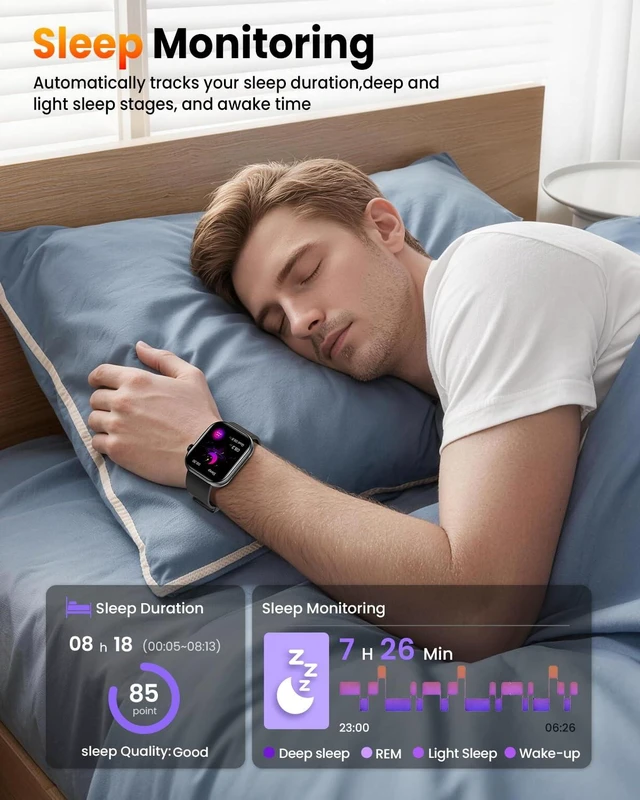 Alt view image 7 of 7 - Smart Watches for Men,1.96"AMOLED Health Smart Watch Fitness Trackers2Bands with Heart Rate/Blood Oxygen/Body Temperature/Blood Pressure/Sleep/Stress /Answer/Make Calls/for Android & iOS