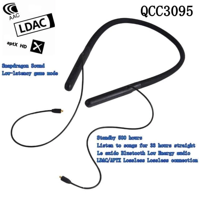 Alt view image 3 of 6 - Wireless Bluetooth Neckband Headphones QCC3095 LDAC/aptX Lossless/aptX Adaptive/aptX-HD HiFi Earphone Cable MMCX for Sports Office