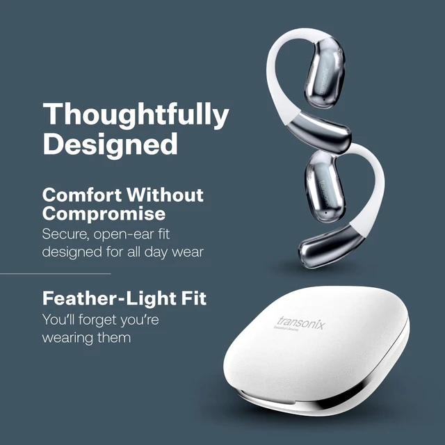 Alt view image 6 of 7 - TravelerAI Smart Translator Earbuds with Charging Case, Open-Ear Bluetooth 5.4, Real-Time AI Translation in 159+ Languages, White