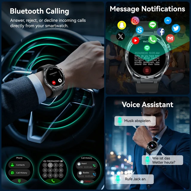 Alt view image 6 of 7 - 1.53" Military Smart Watch for Men with LED Flashlight & Bluetooth Calls Fitness Tracker, Body Composition Metrics, Fatigue Analysis, 100+ Sports Modes 24/7 Heart Rate/SpO2 Monitor, Sleep Tracker
