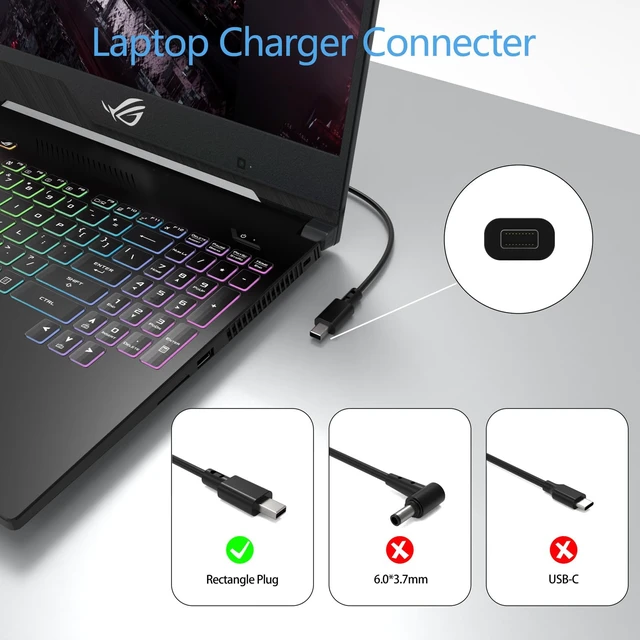 Alt view image 2 of 7 - 280W Charger Fit for ASUS ROG Strix G16 & G18 20V 14A AC Power Adapter Compatible with ASUS ROG Strix G18 G815/G815L/G815LP and G16(2025) G615/G615L/G615LR G615JM laptops