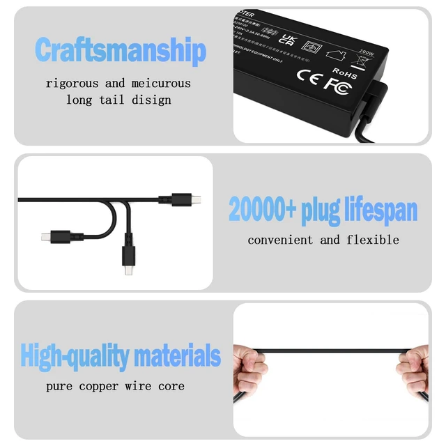 Alt view image 6 of 7 - 280W Charger Fit for ASUS ROG Strix G16 & G18 20V 14A AC Power Adapter Compatible with ASUS ROG Strix G18 G815/G815L/G815LP and G16(2025) G615/G615L/G615LR G615JM laptops