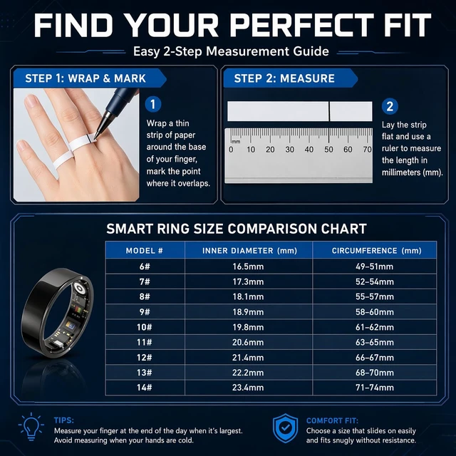 Alt view image 6 of 7 - Smart Ring for Women Men Health Tracker - IP68 Waterproof Fitness Ring with Heart Rate/Blood Oxygen/Blood Pressure/Sleep Tracker/Step/Calories for iOS and Android,No Subscription Fee,Gold 8