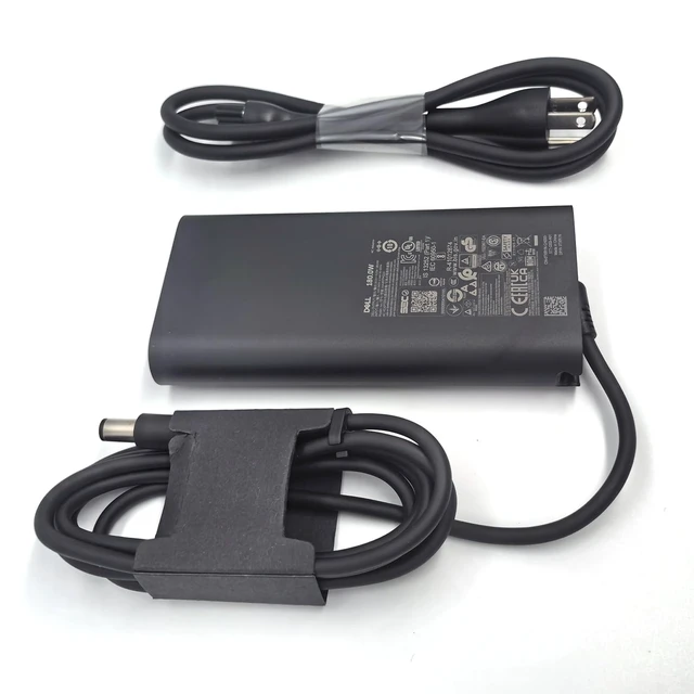 Alt view image 2 of 7 - 180W Barrel 7.4mm GAN Laptop Charger Round tip 19.5V 9.23A 010KFT 0TXR1N 0D6JHG, Black