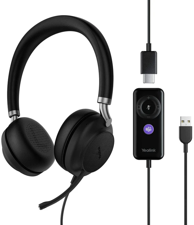 Main image of UH38 USB-A Wired & Bluetooth Headset,Teams Certified,Inline Control Computer Stereo Headphones, Noise Cancelling Microphone,PC/Laptop/Mac/Tablet/Cell Phone, Call Center, Office, Busylight