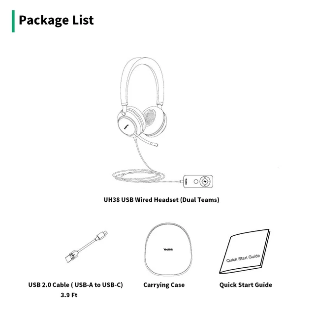 Alt view image 7 of 7 - UH38 USB-A Wired & Bluetooth Headset,Teams Certified,Inline Control Computer Stereo Headphones, Noise Cancelling Microphone,PC/Laptop/Mac/Tablet/Cell Phone, Call Center, Office, Busylight