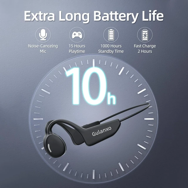 Alt view image 4 of 7 - Open Ear Headphones, Open Wireless Earphones, 10H Bluetooth Playback 5.3 Sports Earphones, Built-in Microphone, Suitable for Sports Running,Exercise (Black)