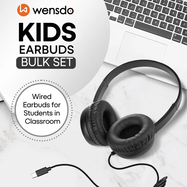 Alt view image 2 of 7 - USB-C Classroom Headphones 10-Pack On-Ear for Kids K-12 Bulk Type C Wired Durable Adjustable Headphones for School Students Compatible with Chromebook & Laptops (HY30C,10Pack)