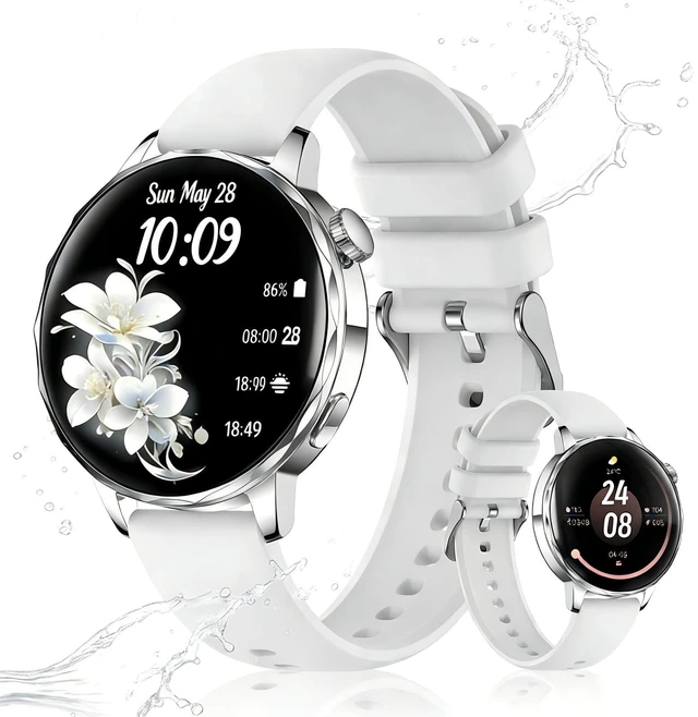 Main image of Smart Watch for Women, 1.27 Inch HD Touchscreen, Bluetooth Calling, Heart Rate & Sleep Tracking, 100+ Sports Modes, IP68 Waterproof Fitness Tracker for Android & iPhone