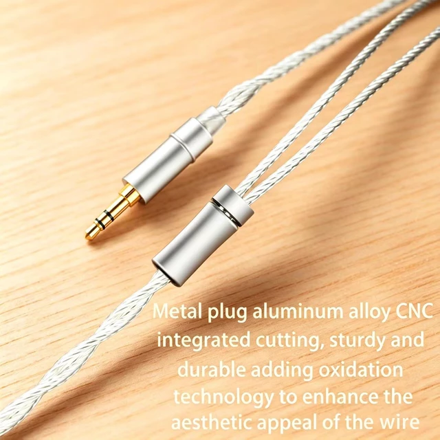 Alt view image 4 of 7 - Silver Plated Replacement Audio Upgrade Cable Compatible with Sennheiser HD800 HD800s HD8XX HD820 HD820s Dharma D1000 Headphones Wired Upgrade Replacement Cord 3.5mm Plug