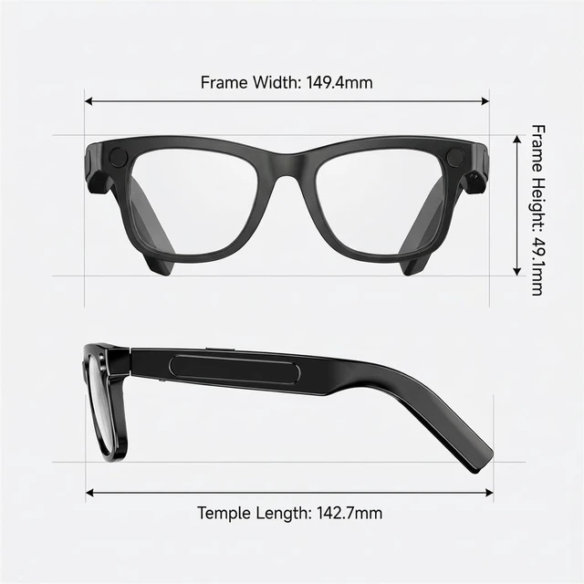 Alt view image 7 of 7 - Smart Glasses with Camera and Bluetooth, 8MP Camera Sunglasses with Photochromic Lens, AI Real Time Translation & Object Recognition Music & Calls Bluetooth Glasses for Men Women