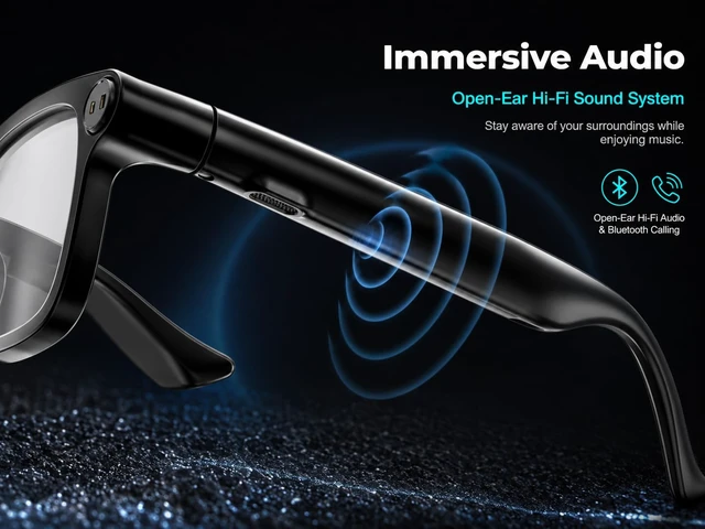 Alt view image 6 of 7 - AI Smart Glasses with Camera, AI Voice Assistant with ChatGPT 4K HD Video Recording Glasses, Real-Time TranslationBluetooth 5.4 SunglassesIP65 Waterproof Smart Glasses for Travel Daily