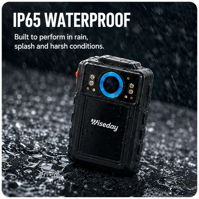Alt view image 6 of 7 - 2K Police Body Camera, 128GB, 40MP Night Vision Security Camera Body Camera with Audio and Video Recording for Law Enforcement,Waterproof,11H Battery,2-Inch Screen with Data Encrypt