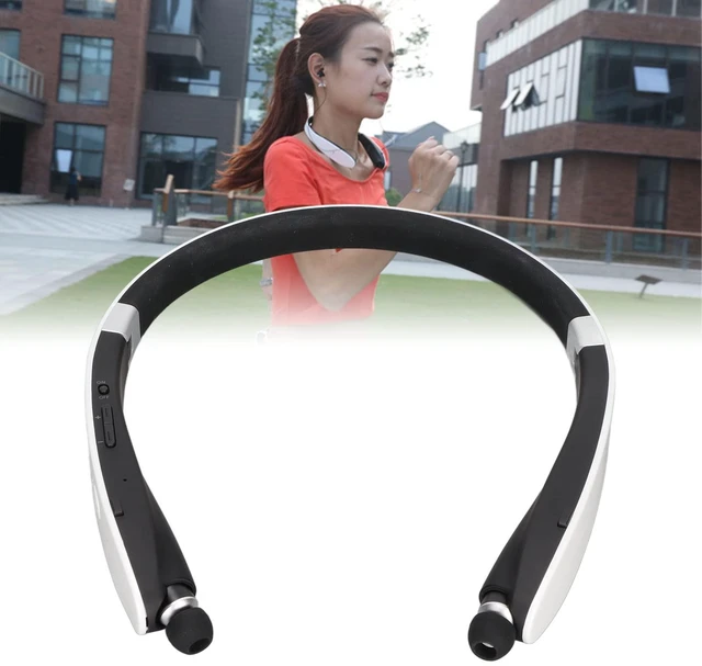 Alt view image 6 of 7 - Bluetooth Neckband Headphones, Bluetooth Stereo Neckband Earbuds Retractable Flexible Sports Earphones with Mic, Noise Cancelling, for Running Workout(White)