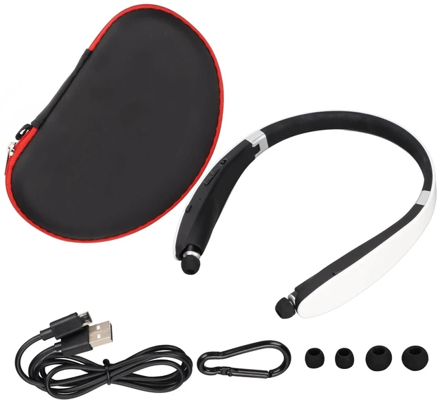 Alt view image 7 of 7 - Bluetooth Neckband Headphones, Bluetooth Stereo Neckband Earbuds Retractable Flexible Sports Earphones with Mic, Noise Cancelling, for Running Workout(White)