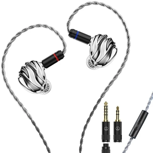 Main image of TRN Shell 4DD Planar Hybrid Headpohnes with 2Pin Detachable Cable Interchangeable Nozzle Design Earphones (with mic)