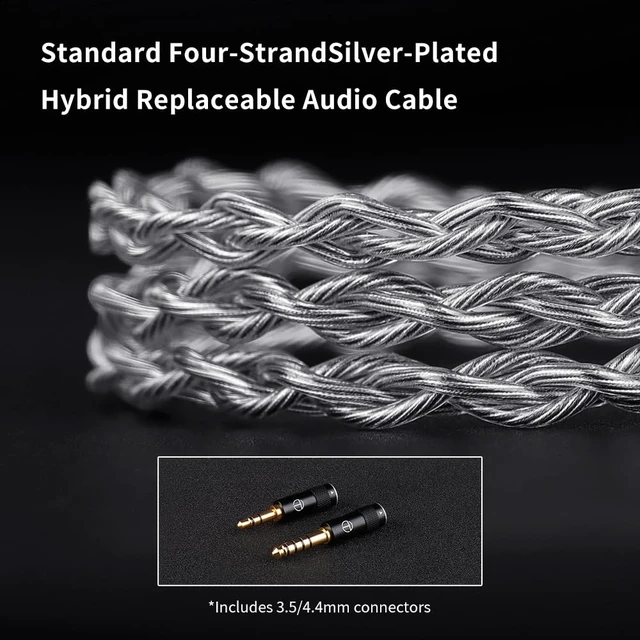 Alt view image 6 of 7 - TRN Shell 4DD Planar Hybrid Headpohnes with 2Pin Detachable Cable Interchangeable Nozzle Design Earphones (with mic)