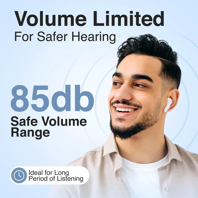 Alt view image 2 of 7 - Kids Headphones, Volume-Limiting 85dB, PuroQuiet Air Universal Active Noise Cancelling Bluetooth Earbuds, Wireless Headphones with mic, Type-C Charging Port, Built-in Microphone