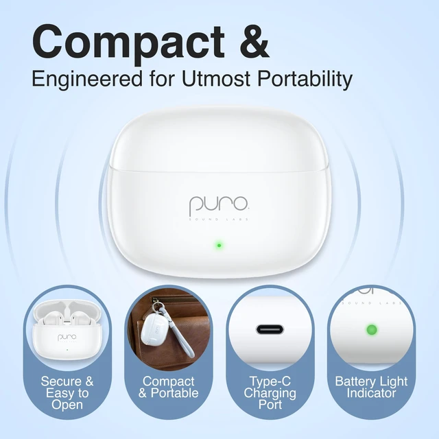 Alt view image 4 of 7 - Kids Headphones, Volume-Limiting 85dB, PuroQuiet Air Universal Active Noise Cancelling Bluetooth Earbuds, Wireless Headphones with mic, Type-C Charging Port, Built-in Microphone