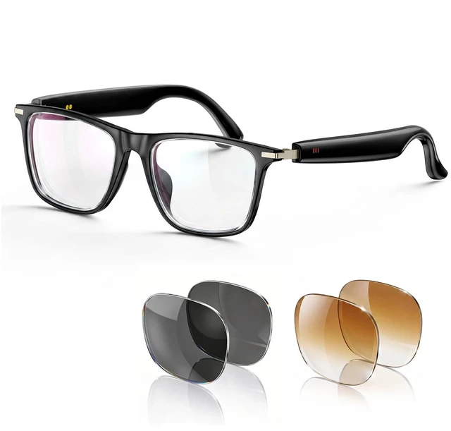 Main image of 2026 AI Smart Glasses with Bluetooth Call,AI Real-Time Translator,Music Playback & Hands-Free Calls,Intelligent Touch,IP67 Waterproof with Bluetooth Glasses(Blue Light Lens+Sunglasses Lens+Brown Lens)