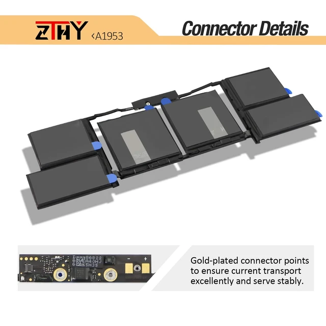 Alt view image 3 of 7 - A1990 A1953 Laptop Battery for MacBook Pro 15" Touch Bar A1990 EMC 3215 3359 BTO CTO Mid 2018 2019 MV902LL/A MV912LL/A MV922LL/A MV932LL/A MV942LL/A MV952LL/A MV962LL/A MV972LL/A MV902B/A MV912B/A