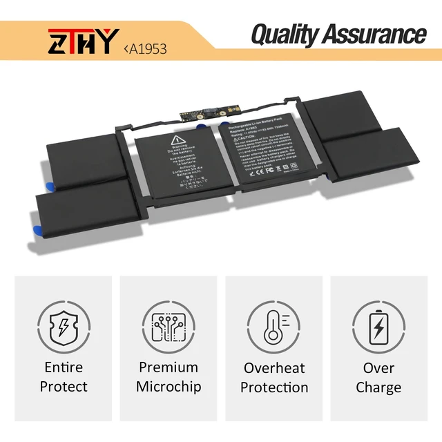 Alt view image 4 of 7 - A1990 A1953 Laptop Battery for MacBook Pro 15" Touch Bar A1990 EMC 3215 3359 BTO CTO Mid 2018 2019 MV902LL/A MV912LL/A MV922LL/A MV932LL/A MV942LL/A MV952LL/A MV962LL/A MV972LL/A MV902B/A MV912B/A