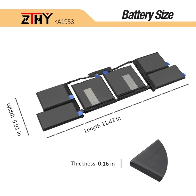 Alt view image 6 of 7 - A1990 A1953 Laptop Battery for MacBook Pro 15" Touch Bar A1990 EMC 3215 3359 BTO CTO Mid 2018 2019 MV902LL/A MV912LL/A MV922LL/A MV932LL/A MV942LL/A MV952LL/A MV962LL/A MV972LL/A MV902B/A MV912B/A