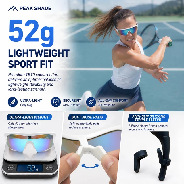 Alt view image 3 of 7 - Bluetooth Sunglasses, Polarized UV400 Open-Ear Audio Glasses Smart Glasses, 8H Playtime, Hands-Free Calls, Music & Voice Control, 52g Lightweight TR90 Frame, IPX5 Waterproof Sport Fit