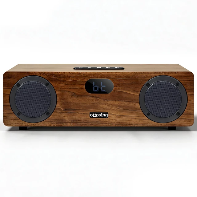 Main image of 2.0 HDMI Soundbar for Smart TV - Bluetooth TV Speaker with Optical/Coaxial/AUX/USB - Wooden Stereo System with Remote Control