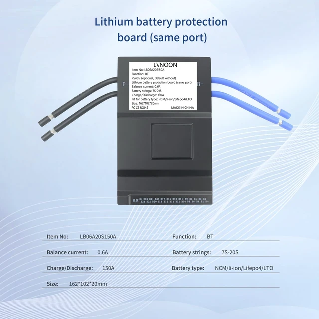 Alt view image 2 of 7 - LB06A Smart Active Balancer BMS Lithium Battery Protection Board for Li-ion NCM LFP LiFePo4 Battery Management System 7S 8S 10S 12S 16S 20S 150A 24V 48V 60V 72V with APP Control (7-20S, 150A)