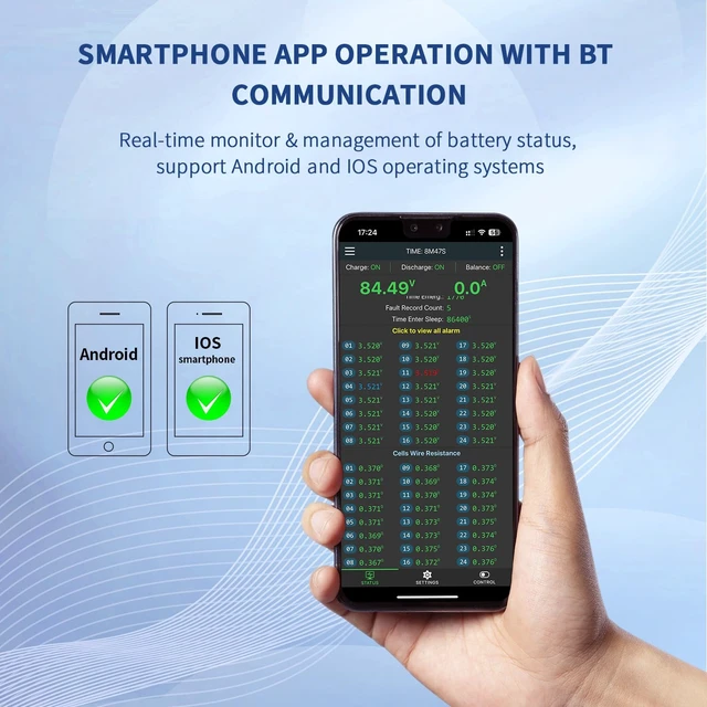 Alt view image 4 of 7 - LB06A Smart Active Balancer BMS Lithium Battery Protection Board for Li-ion NCM LFP LiFePo4 Battery Management System 7S 8S 10S 12S 16S 20S 150A 24V 48V 60V 72V with APP Control (7-20S, 150A)
