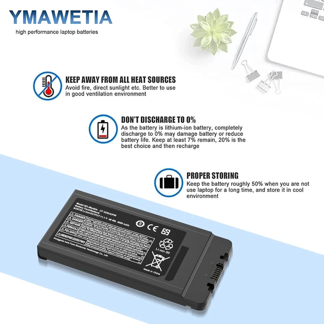 Alt view image 5 of 7 - 11.1V 46Wh Battery Replacement for PANASONIC TOUGHBOOK Compatible with CF-VZSU0PW CF-VZSU0PR Battery CF54 CF-54 Mk1 Series 54 Gloved Multi Touch 54 Prime