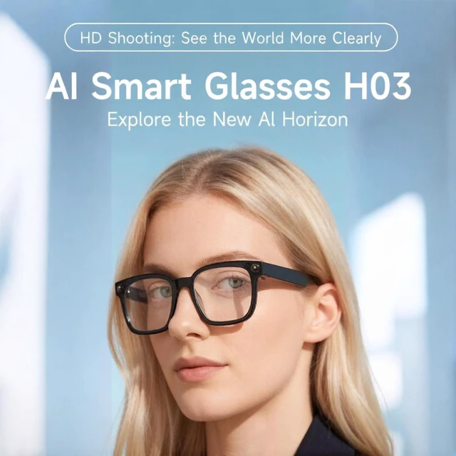 Alt view image 2 of 7 - AI Smart Glasses Camera 8MP 1080P Recording Translation Open-Ear Bluetooth 8MP Camera records 1080P POV video hands-free. Capture travel, vlogs & daily life from your first-person view