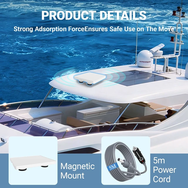 Alt view image 3 of 7 - for Starlink Mini Magnetic Mount, Protective Cover & 5m Car Charger Starlink Mini Car Mount Full Enclosure Magnetic Vehicle Stand, Hail & UV Resistant with Cooling Vents, for RV, SUV, Boat