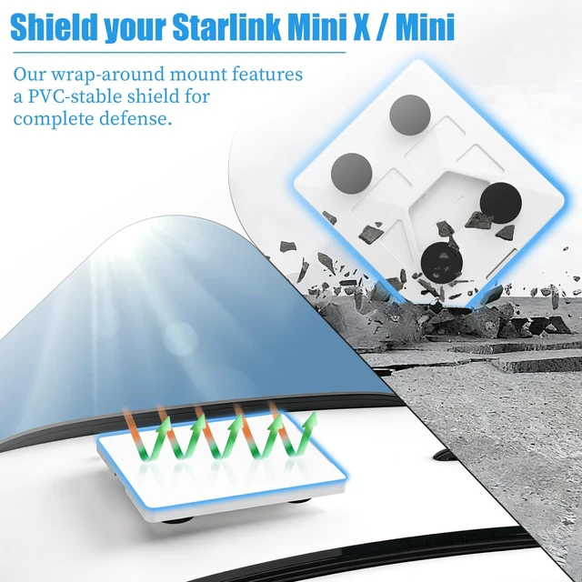 Alt view image 5 of 7 - for Starlink Mini Magnetic Mount, Protective Cover & 5m Car Charger Starlink Mini Car Mount Full Enclosure Magnetic Vehicle Stand, Hail & UV Resistant with Cooling Vents, for RV, SUV, Boat