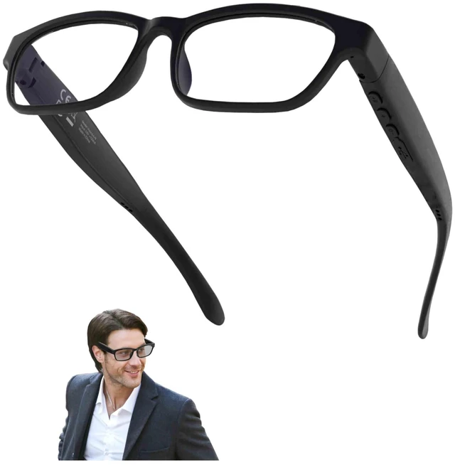 Main image of Smart Bluetooth Glasses for Men Women Glasses with Bluetooth Speaker Mic Voice Assistant, Ultralight Comfortable Design (Clear Lens)