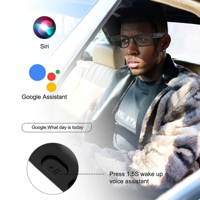 Alt view image 6 of 7 - Smart Bluetooth Glasses for Men Women Audio Polarized Glasses with Bluetooth Headphones Speaker Mic, UV Protection, Voice Assistant (Black Lens)