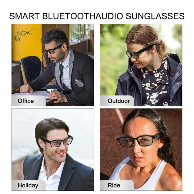 Alt view image 6 of 7 - Smart Bluetooth Glasses for Men Women Glasses with Bluetooth Speaker Mic Voice Assistant, Ultralight Comfortable Design (Clear Lens)