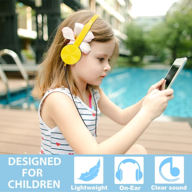 Alt view image 7 of 7 - 50 Pack Kids Wired Swivel Ear Headphones Bulk for K-12 Classroom Individually wrapped Durable, comfortable stackable for easy storage. class set for students