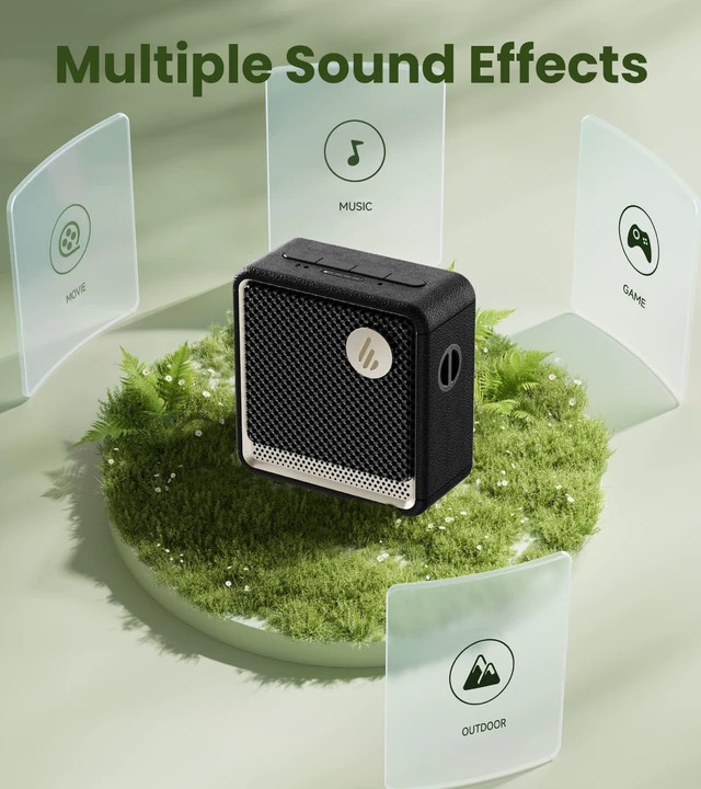 Alt view image 7 of 7 - ES20 Portable Bluetooth Speaker, IP67, Ambient Light, Black 15 Hours Playtime, Wireless Connectivity for Home Office Outdoor, Stereo pairing