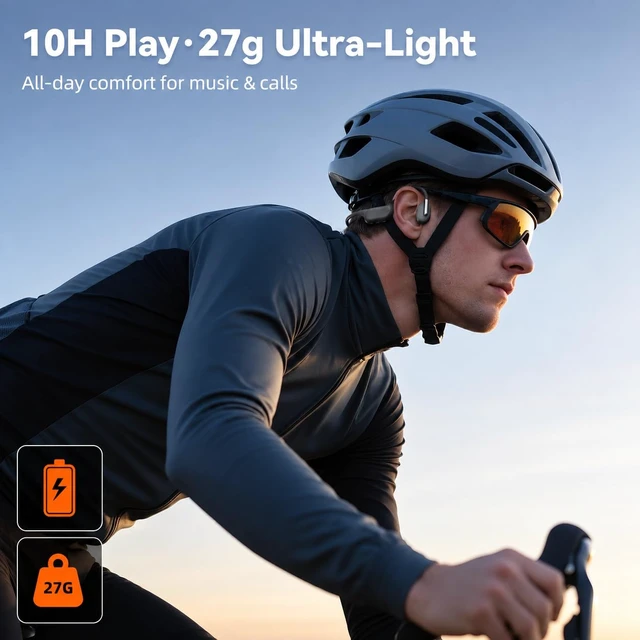 Alt view image 6 of 7 - Bone Conduction Headphones for Swimming Headphones Open Ear Headphones IPX8 Waterproof MP3 Mode 32GB Memory Bluetooth 6.0 Earbuds Stereo 17mm Drivers, 15H Playtime, AI Voice Assistan for Run