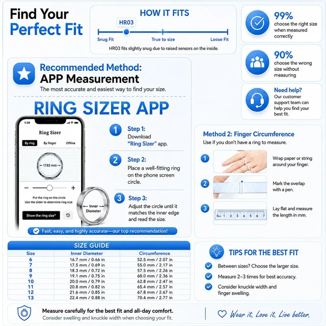 Alt view image 3 of 7 - Smart Ring 3 for Women & Men with AI, Ultra-Thin Smart Ring (Silver, 7) Family Mode, Sleep/Fitness Tracker, Heart Rate/SpO2/Temperature/Stress Monitoring, IP68 Waterproof, Free APP for iOS/Android