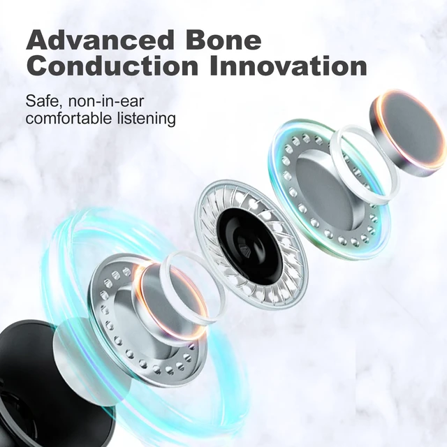Alt view image 3 of 6 - Bone Conduction Headphones, Bluetooth 5.2 Open Ear Headphones with HD Mic, 10Hrs Playtime Wireless Sports Earphones, IP67 Waterproof Headset for Running, Cycling, Hiking, Driving