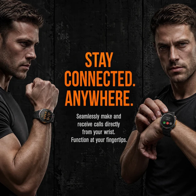 Alt view image 4 of 7 - GPS Military Smart Watches for Men, 1.56" AMOLED Screen Bluetooth Call, Smartwatch for Android Phones and iPhone, 100+ Sport Modes, 3ATM Waterproof Smart Watch with Compass
