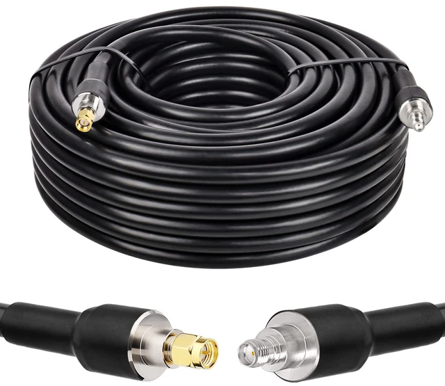 Main image of SMA Cable 100FT, KMR400 SMA Male to SMA Female Cable Low-Loss SMA Extension Cable KMR400 Coax Cable for 3G 4G LTE, 5G Modems/Routers, Ham, ADS-B, SDR Equipment & GPS (Not for TV)