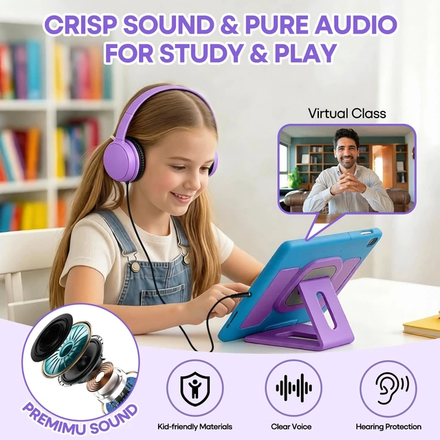 Alt view image 3 of 7 - 20 Pack Kids Wired Headphones for School Classroom, Durable On-Ear Headsets Bulk Set with 3.5mm Audio Jack for Chromebook, Tablet, Laptop, Classroom Supplies - Assorted Colors