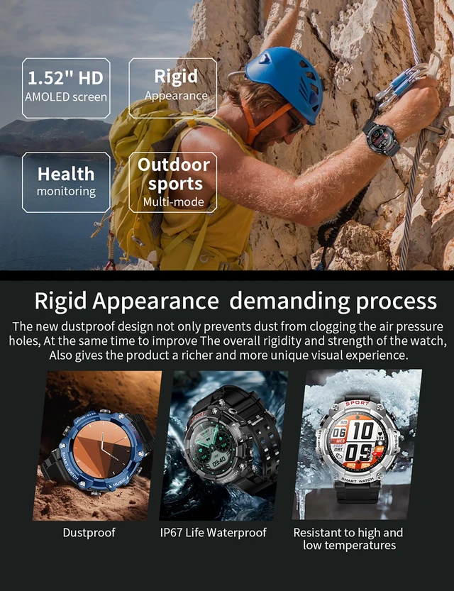 Alt view image 2 of 6 - Smart Watch for Women Men, Smartwatch for iPhone & Android Bluetooth (Answer/Call) Built-in Earbuds, 1.52" HD Fitness Tracker with 100+ Sport Modes