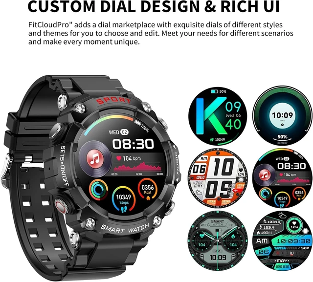 Alt view image 4 of 6 - Smart Watch for Women Men, Smartwatch for iPhone & Android Bluetooth (Answer/Call) Built-in Earbuds, 1.52" HD Fitness Tracker with 100+ Sport Modes