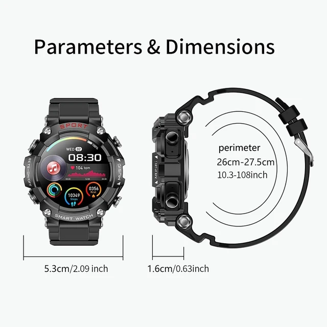 Alt view image 6 of 6 - Smart Watch for Women Men, Smartwatch for iPhone & Android Bluetooth (Answer/Call) Built-in Earbuds, 1.52" HD Fitness Tracker with 100+ Sport Modes